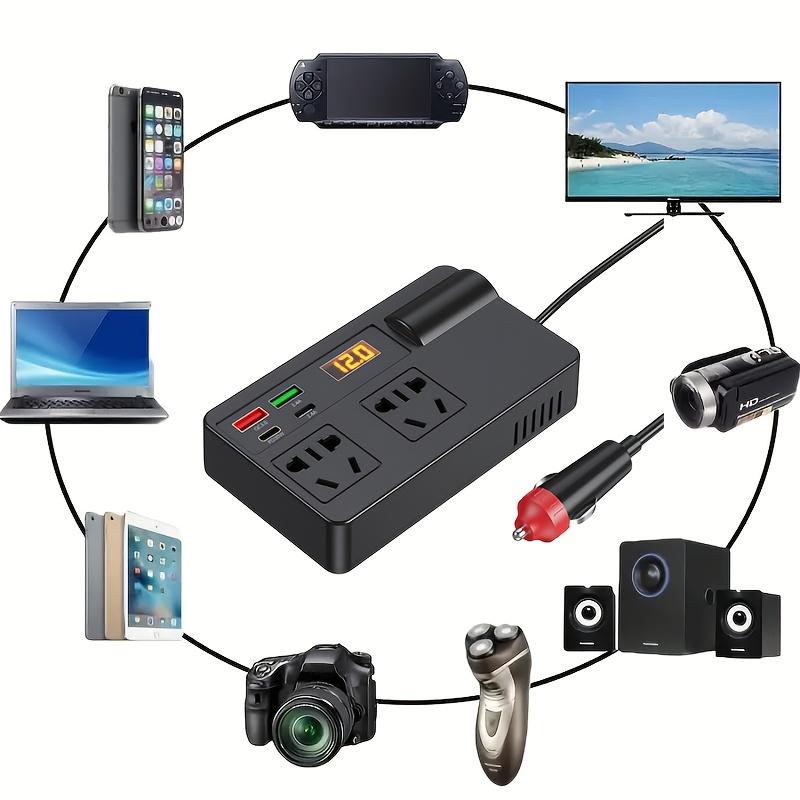 1 шт. Автомобильный инвертор, преобразователь, вилка, розетка питания 12 В 24 В в 220 В, быстрое зарядное устройство USB + PD, автомобильная многофункциональная электроника