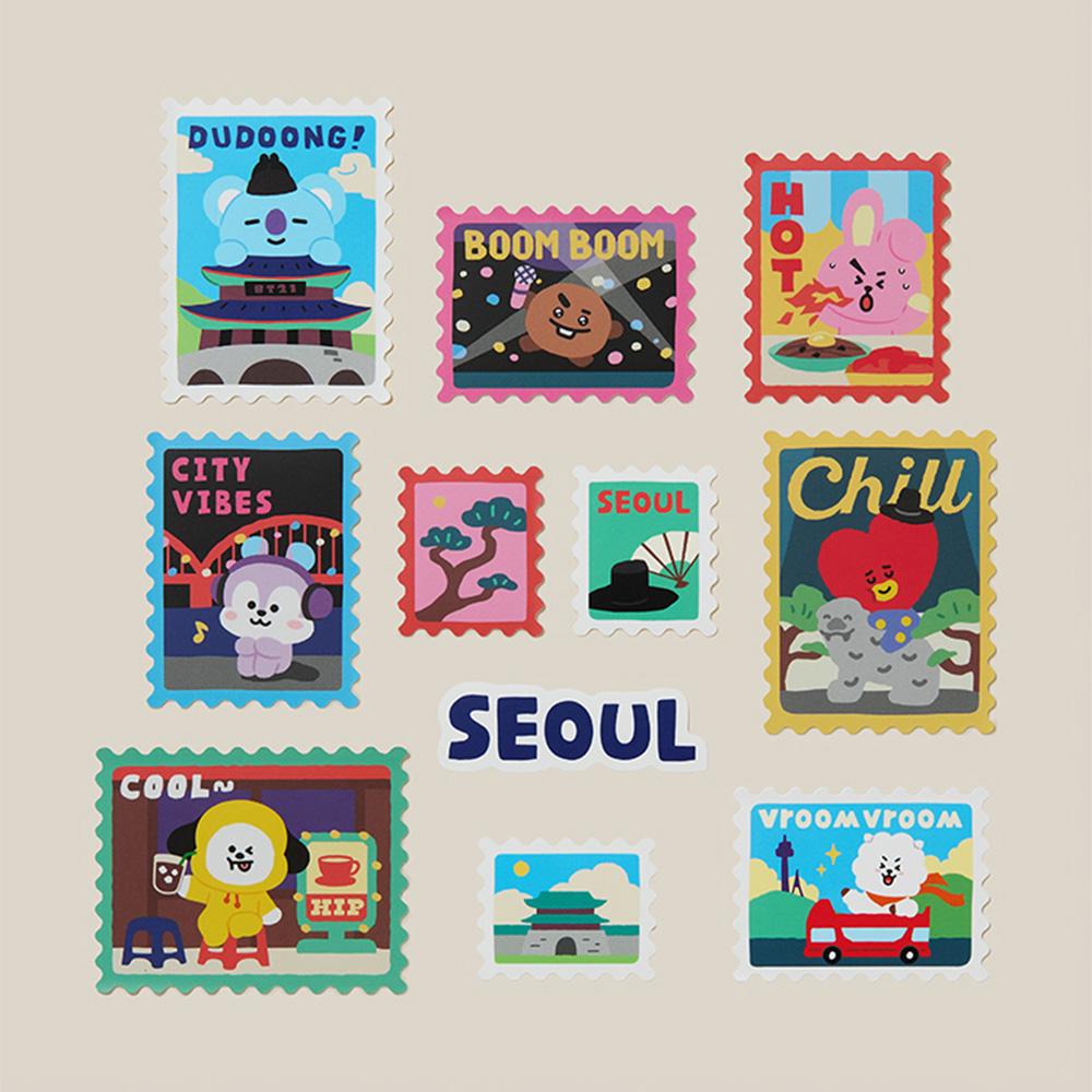 Набор наклеек BT21 Seoul Edition