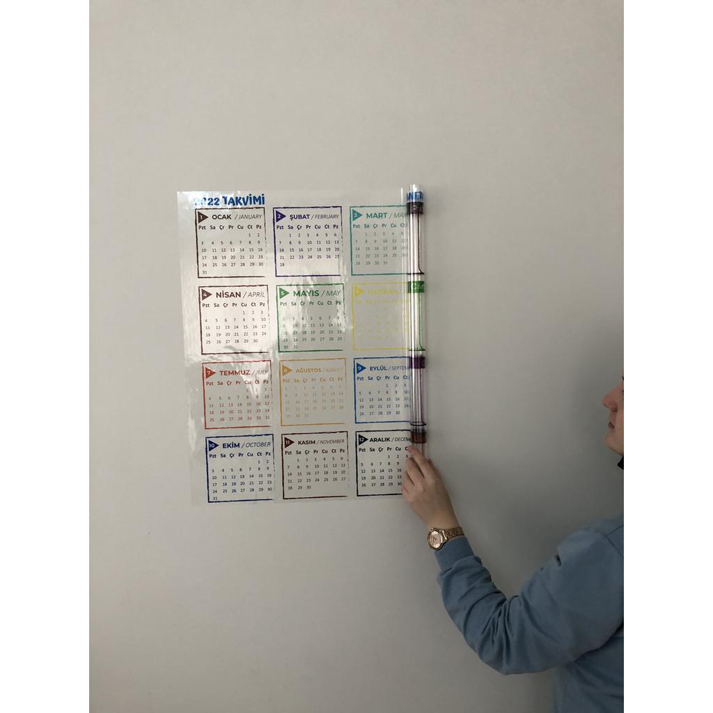 Еженедельный планировщик и годовой календарь на 2023 год. Доска для письма. Умная бумажная доска, 100x56 см + ручка, модель 1.