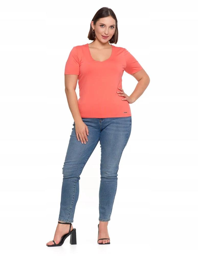 Women'S Viscose Blouse, V-Neck, Regular Fit, No Pattern, Classic, Moraj Xl Peach