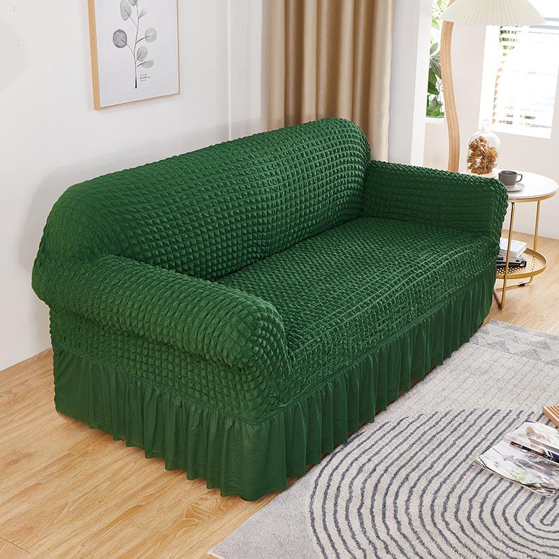 High Elastic Bubble Grid Sofa Cover 1/2/3/4 with Skirt Hem, All Season Universal Pet Anti Dirt