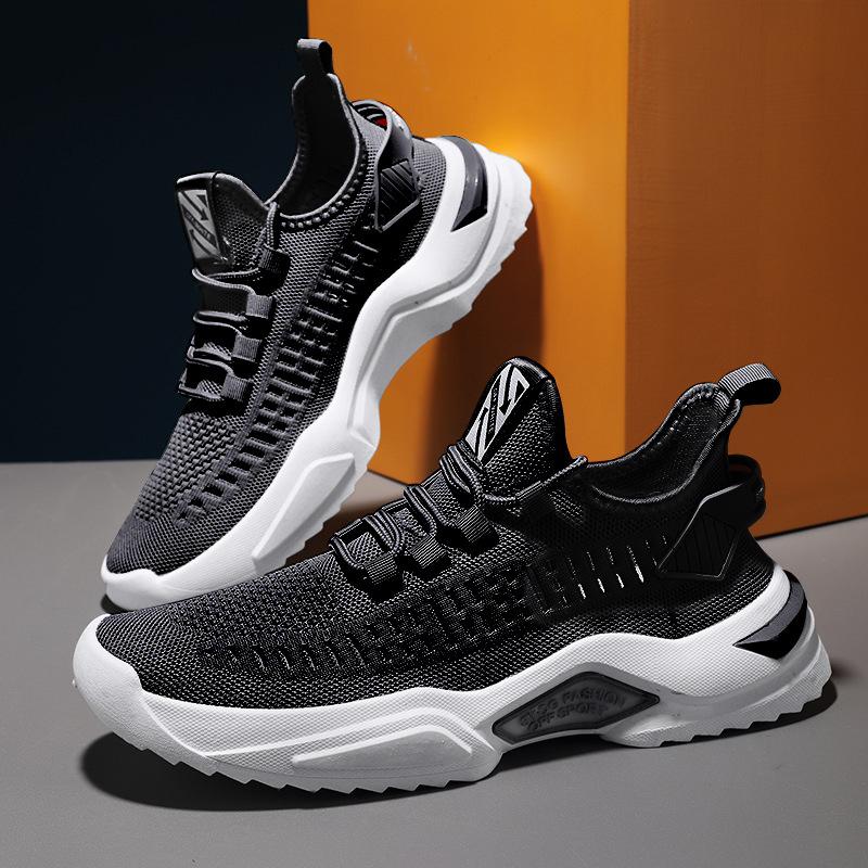 2025 Men's Shoes Spring New Fashion Sports Shoes Men's Fly-woven Breathable Mesh Casual Shoes Men's