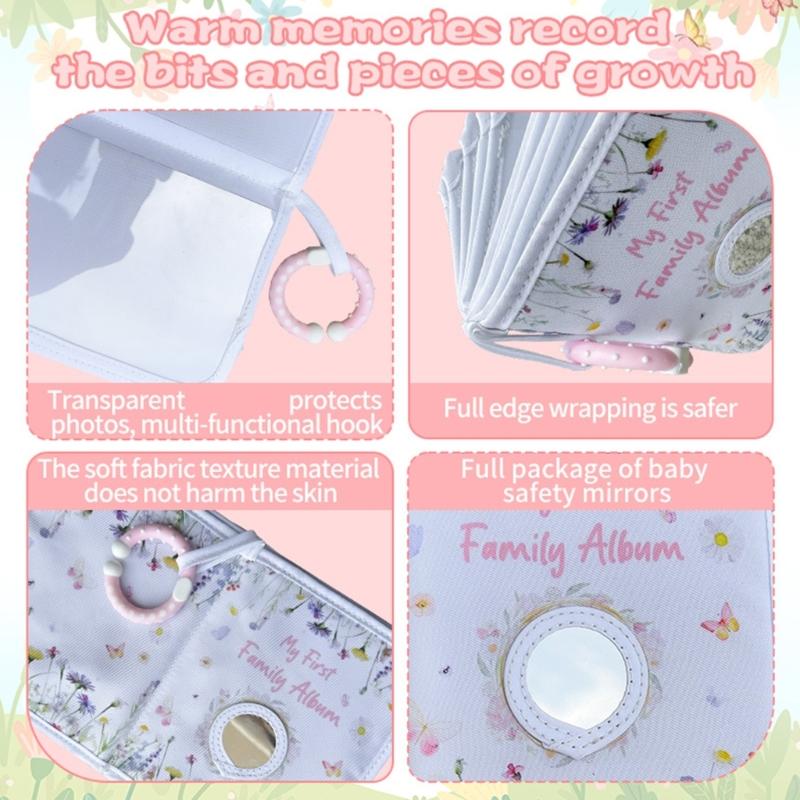 Infant Photo Album Safe Mirror Soft Fabric Baby Showers Gift Newborns
