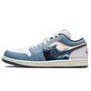 Air Jordan 1 Амортизация Устойчивость к истиранию Нескользящая Низкие Винтажные Баскетбольные Кроссовки Мужские Морской Синий HM3711-144(Команда181-)