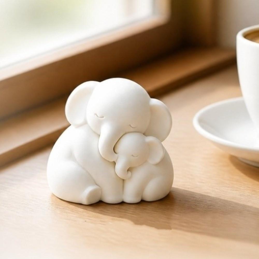 Cute Animal Mother Baby Elephant Statue Minimalist Parent Child Elephant Sculpture Living Room