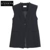 DES PRES 23 года Черный жилет без воротника из двойной ткани Лучший F б/у