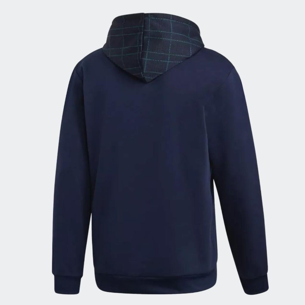 Adidas Originals Tartan Solid Color Striped Comfortable Casual Hoodie Long Sleeve Sweatshirt Men Hoodies Navy-Blue ED7017