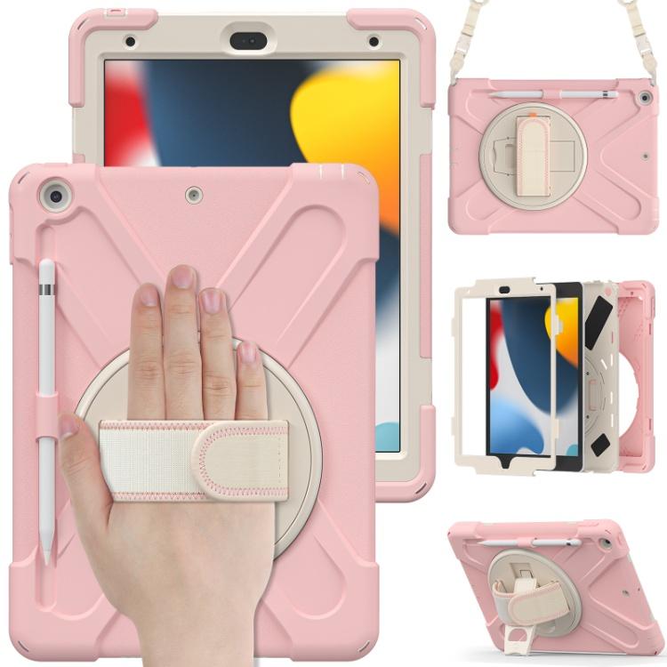 Custom 3-in-1 Protective Tablet Case for iPad 9th 8th 10.2 Inch Shockproof with Wrist Strap and Pencil Holder