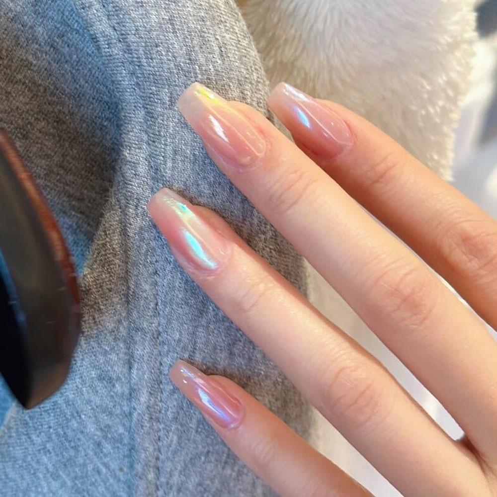 Laser Nail Foil Decals Iridescent Nail Art Stickers Professional Manicure Decals Nail Decoration