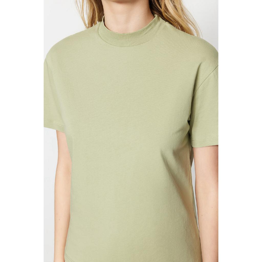 Комплект из двух бело-черных трикотажных футболок с воротником стойкой из 100% хлопка Twoss20ts1500