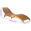 Folding Sun Lounger with Cushion Solid Acacia Wood