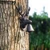 Retro Creative Deer Head Shaped Door Bell Hand-cranked Hanging Bell Wall Decoration Nostalgic Bell Perfect for Outdoor Farm Garden Courtyard
