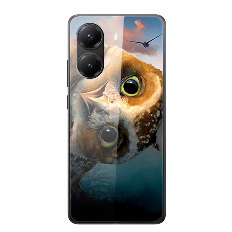 Стеклянный Чехол для Poco X7 pro Роскошная Задняя Крышка для Телефона Capa Милый Чехол для PocoX7pro X 7 pro Жесткий Закаленный Щит Животные Мультяшная Обложка