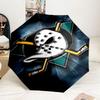 Anaheim Ducks Hockey Team Automatic Folding Umbrella - 8-Rib Travel Umbrella with Auto Portable Case, Ideal Gift for Birthdays