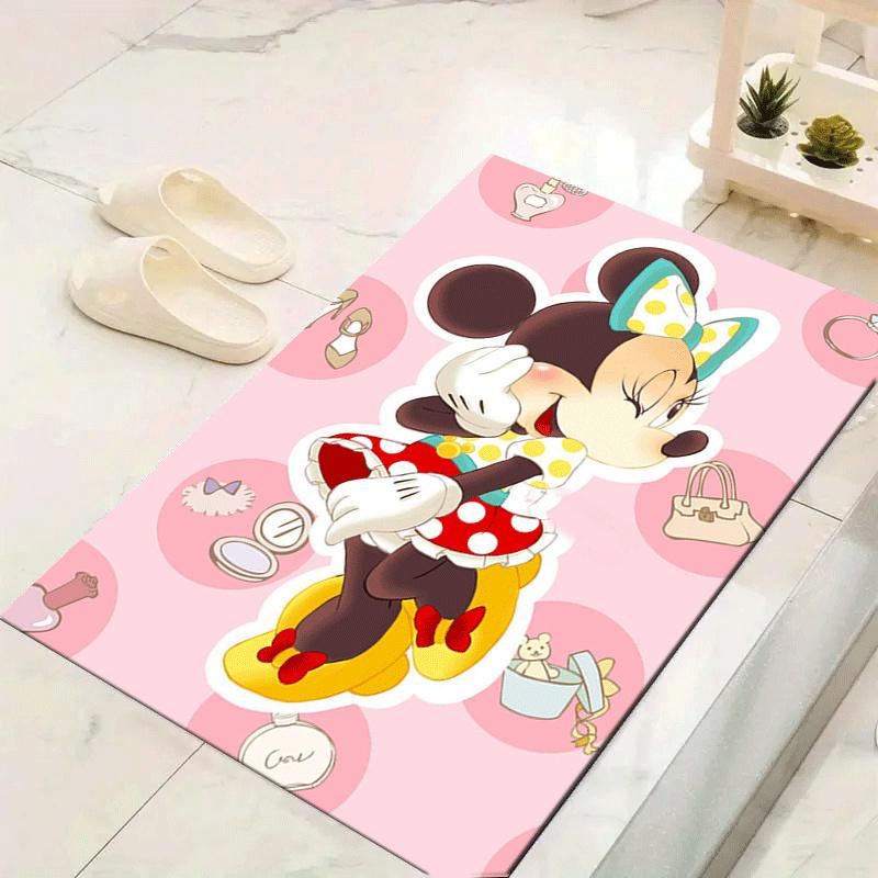 1pc Minnie Pattern Area Rug Soft Flannel Floor Mat for Living Room,Office,Bedroom and Carpet,Sofa Coffee Table Floor Mat