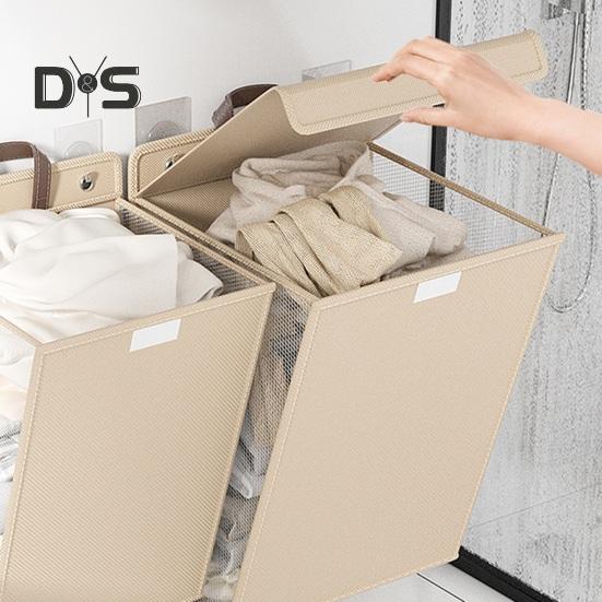 Laundry Storage Bag Clothes Hamper with Lid Dustproof Water Resistant Handle Design Clothes Laundry Basket Wall Hanging Organizer