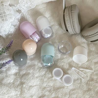 1 шт. Контейнер для контактных линз конфетного цвета, однотонный портативный футляр для контактных линз с пинцетом и присоской, набор для дорожного набора, держатель