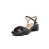 New Round Head Rubber Sole with Sandals Summer Platform Sandals Women's Buckle Size Casual Solid Color Empty