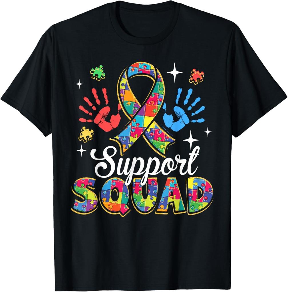 Autism Awareness Support Squad Family Graphic Unisex T-Shirt