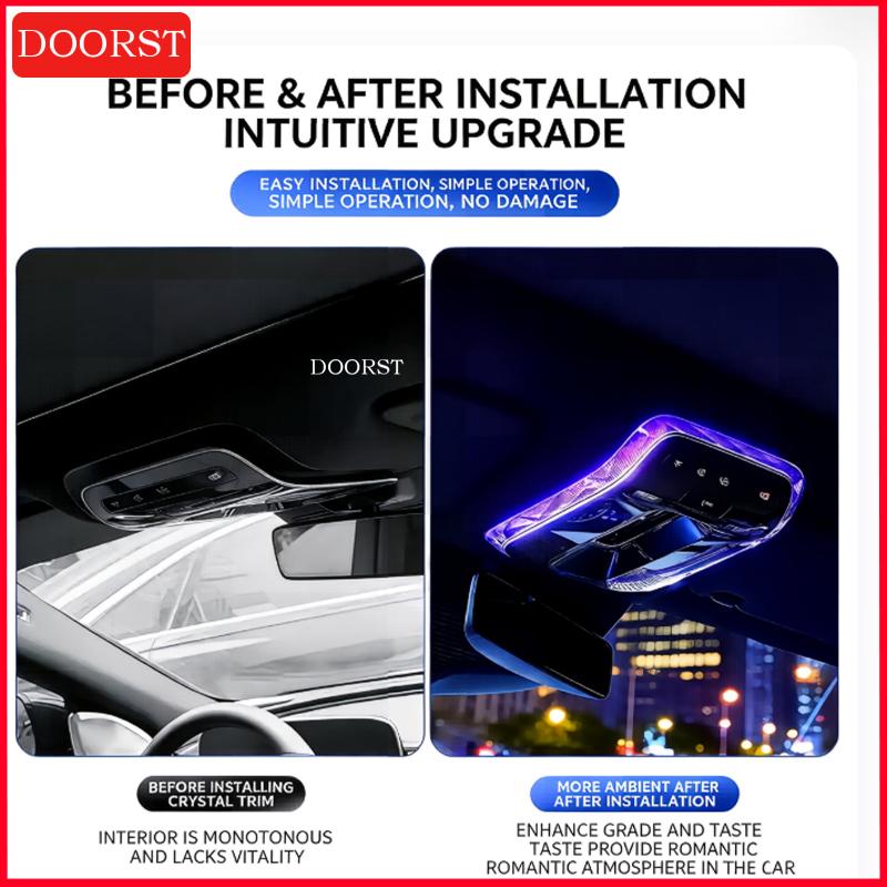 CRM1 For Mercedes Benz C GLC E Class W206 X254 W214 Crystal Reading Light Frames Decorative Stickers Interior Modification Accessorie