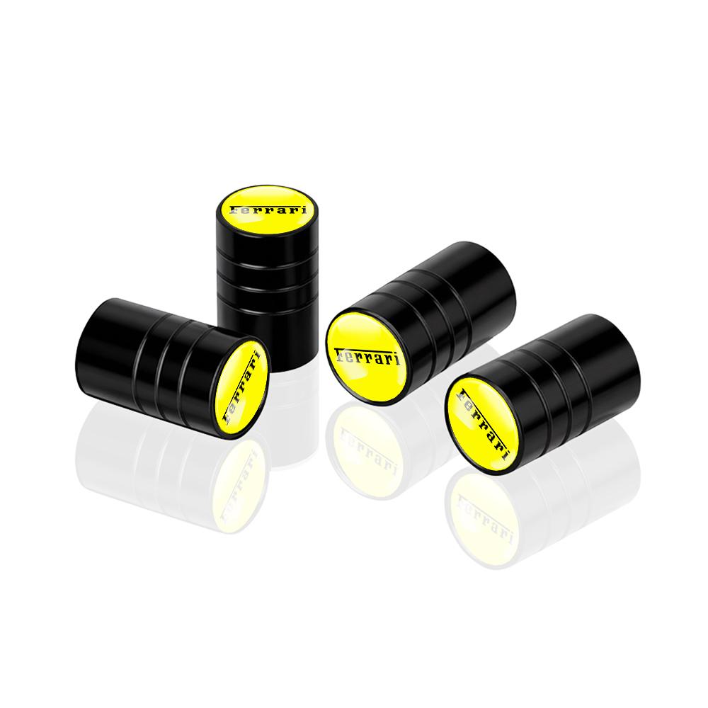 4Pcs Car Logo Wheel Valve Caps Stem Covers Auto Exterior Accessories For Ferrari F1 458 488 SF90 Stradale SF90Spider 296 GTB 296 ZX4