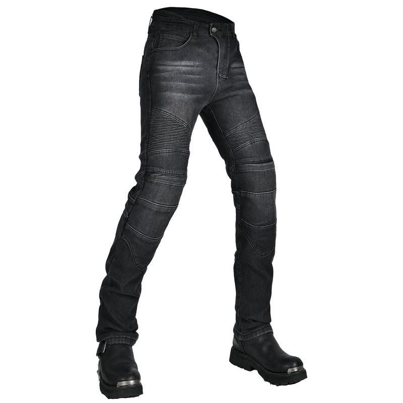 Mens Winter Motorcycle Riding Jeans With Thermal Lining Windproof Protective Pants Biker Gear
