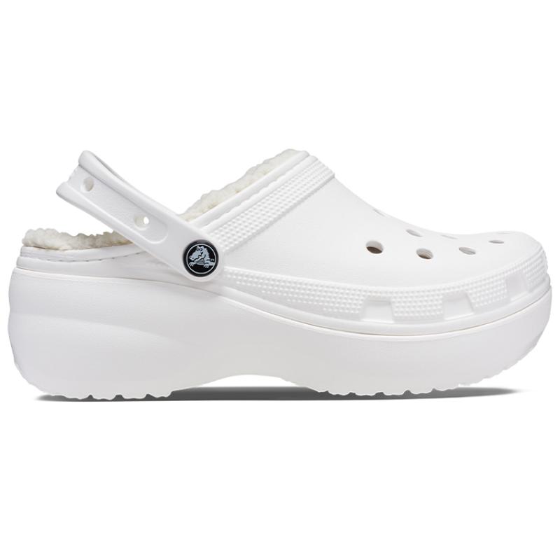 Crocs Классические сабо на платформе с подкладкой 'Белые' Женские