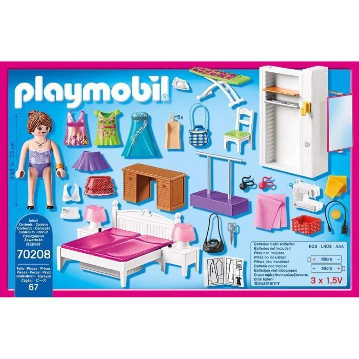 Playmobil 70208 Bedroom with Sewing Area, Dollhouse Traditional House, Ages 4 and Up