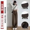 Gray Suit Pants Women's Spring and Autumn New High Waist Drape Loose Small Narrow Version Straight Thin Wide Leg Pants