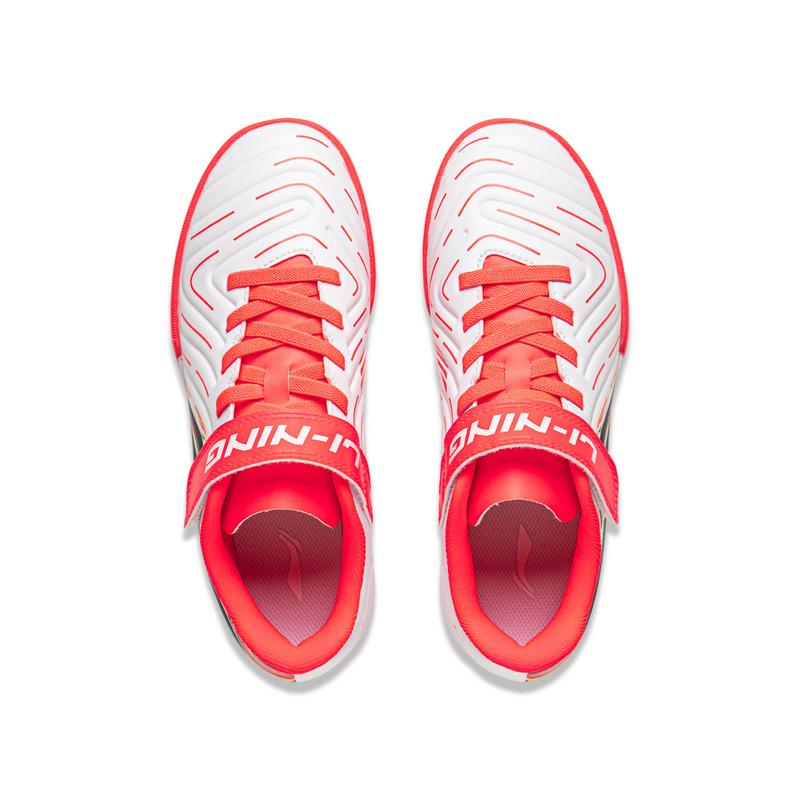 Li Ning Детские Удобные Повседневные Футбольные Бутсы из Синтетической Кожи Мужские Футбольные Бутсы Стандартные Белые Флуоресцентные Кристально-Красные Черные YSTV006-2