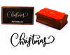Printtoo Christmas Calligraphy Rectangular Wooden Rubber Stamp Block