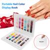 120Grids Fold Nail Colors Chart Display Book Nail Polish Color Template Display Board Card with False Nail Tips Swatche Manicure