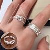 Geometric High-Polish Criss-Cross S925 Silver-Plated Open Ring - Women's Stackable Index Finger Jewelry