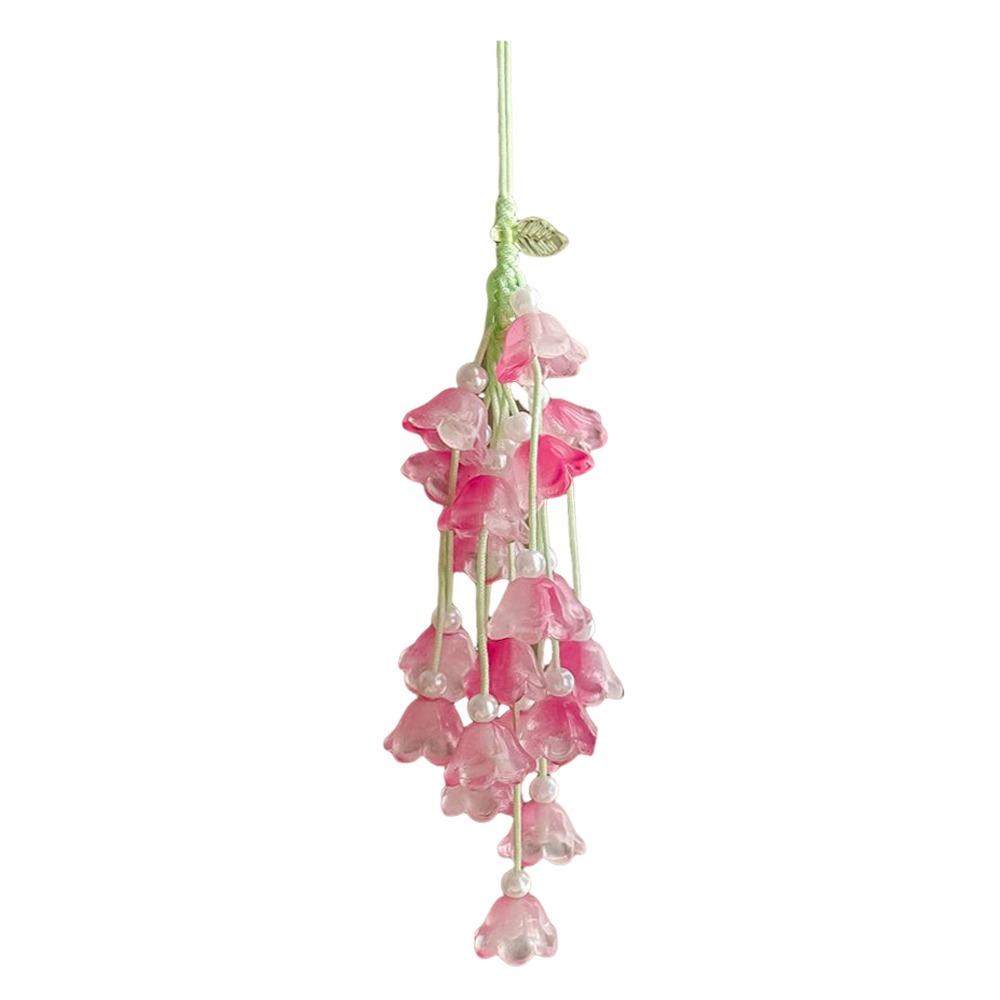 Transparent Car Hanging Ornament Crystal Flower Bellflower Flower Car Ornament Wrist Strap
