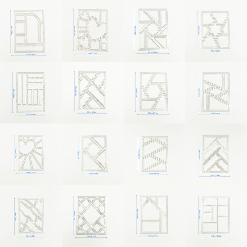 2024 New Arrival 14*10CM Background Frame Metal Cutting Dies for Scrapbooking Card Making Craft Knife Mould Blade Punch Stencils