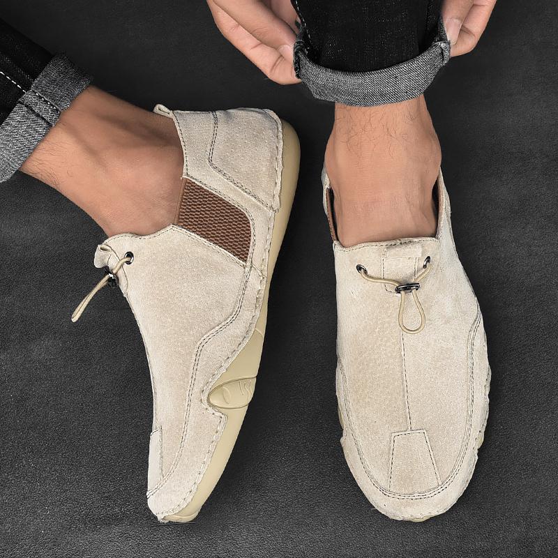 Мужские высококачественные мокасины Мужская повседневная обувь Мокасины Slip On Мужская обувь на плоской подошве Мужская обувь Мужская обувь для вождения Эластичная обувь из свиной кожи