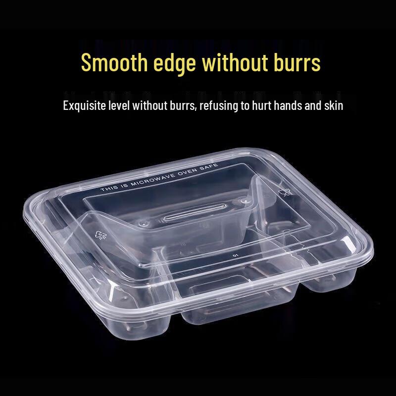 JINGRX Disposable 5-Compartment Meal Prep Containers