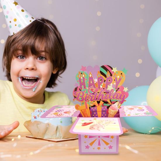 С днем рождения Pop-Up Card 3D Подарочная коробка на день рождения для женщин и мужчин Складная