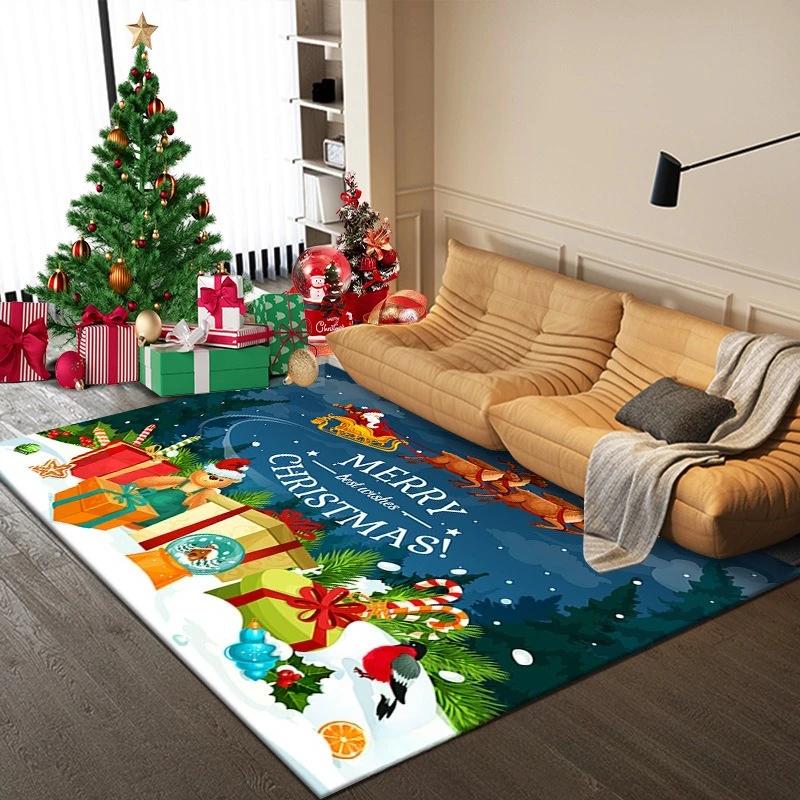 Christmas Children Room Carpet Living Room Decoration Sofa Area Rugs Creative Kid Bedroom Cloakroom Non-slip Floor Mats Washable