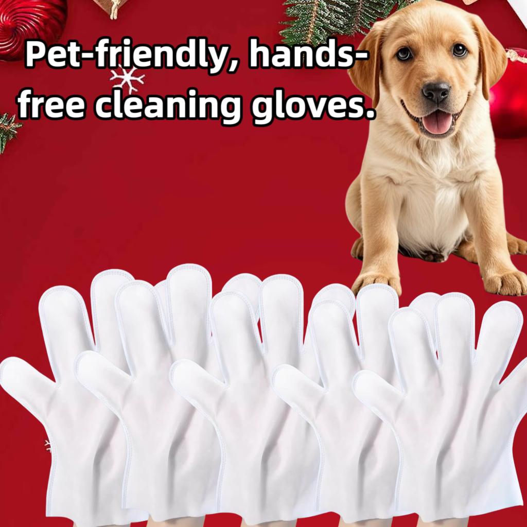 4 Packs of 6-Piece Pet No-Wash Gloves Cat Bathing Wipes Dog Dry Cleaning Gloves Sterilization and Deodorization No-Wash Magic 3