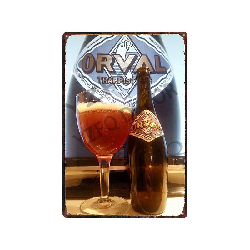30x20 см Жестяная вывеска с пивом Hoegaarden Orval Chouffe - Винтажная металлическая табличка, Идеально подходит для Декора Стены Бара/Паба/Кухни/Дома/Кофейни, Постер