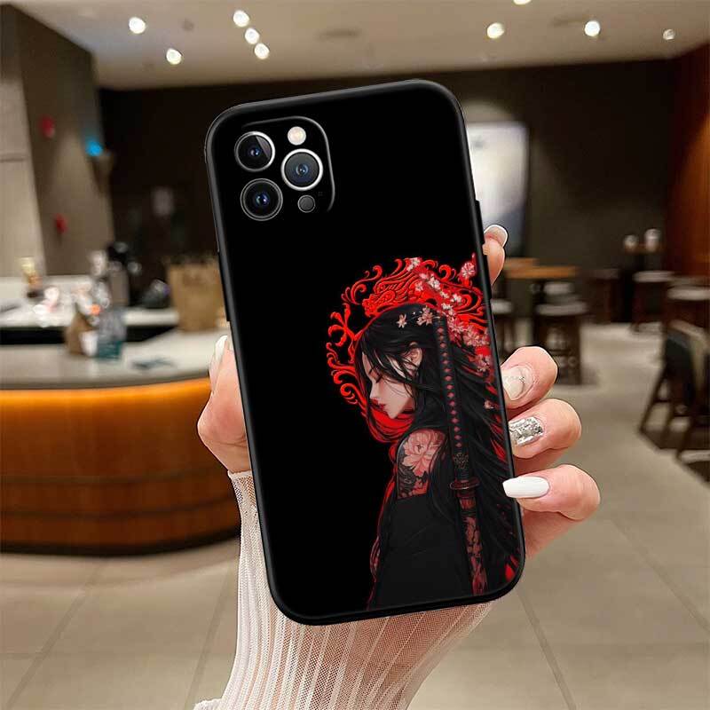 Japan Samurai Mask Shockproof Phone Case for iPhone 6 6s 7 8 11 12 13 14 15 16 17 16E XS Pro Max XR X SE Air