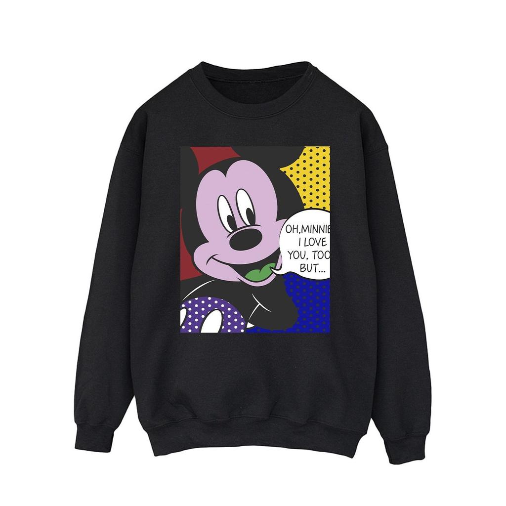 Disney Mens Mickey Mouse Oh Minnie Pop Art Sweatshirt