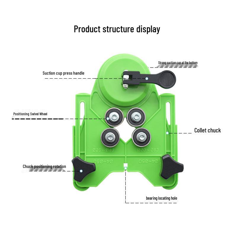 Tile & Glass Drilling Positioning Tool for Precise Punching and Chamfering