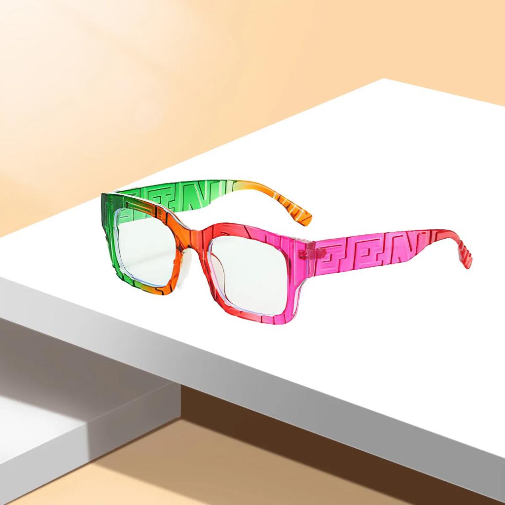 Vintage Black Square Sunglasses Woman Luxury Brand Small Rectangle Great Wall Pattern Sun Glasses Female Gradient Clear Mirror