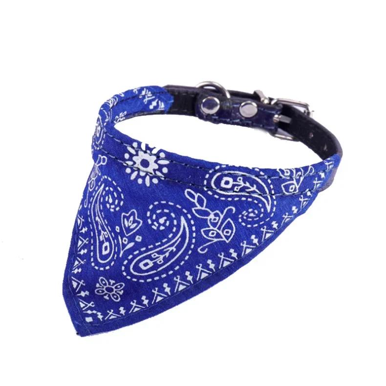 Регулируемый шарф для домашних животных, щенков, кошек, ошейник-бандана, шарф для маленьких собак, полотенце для слюны котенка, ошейник из ПУ с треугольной повязкой