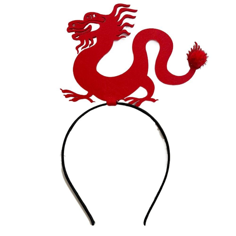 Mascot Dragon 2024 Happy New Year Headband Cartoon New Year Hairband Lovely Dragon Headband Girl
