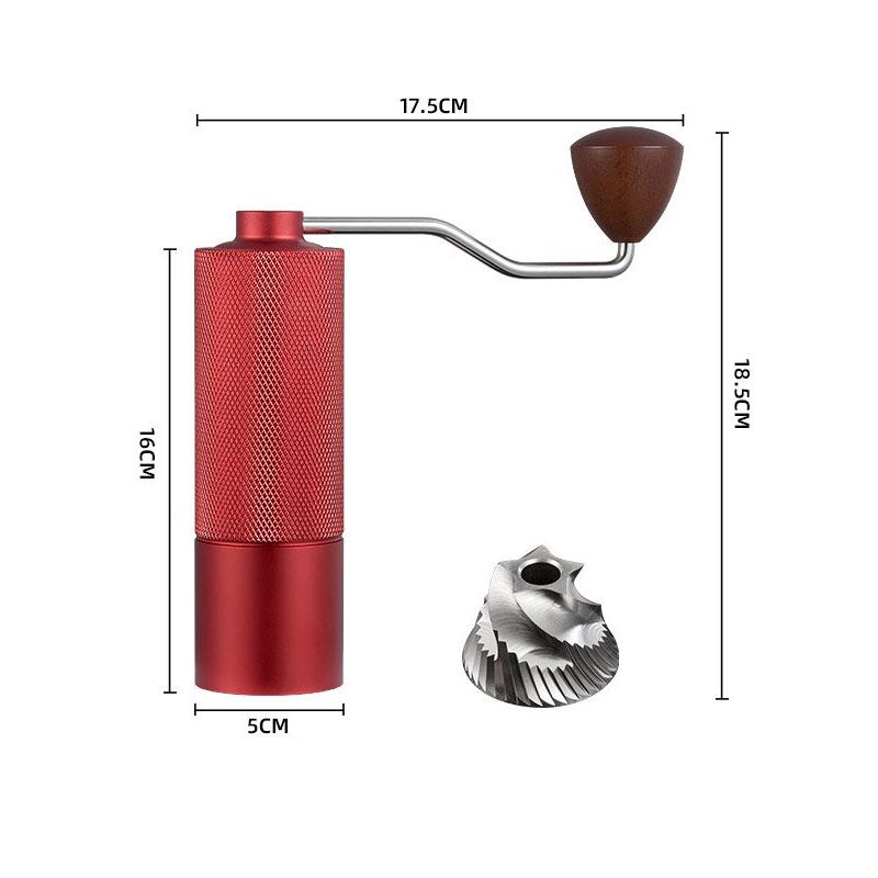 Ручная кофемолка Diamond Grinder CNC Сердечник из нержавеющей стали Удлиненная ручка Двойной подшипник Регулируемая кофемолка для кофейных зерен