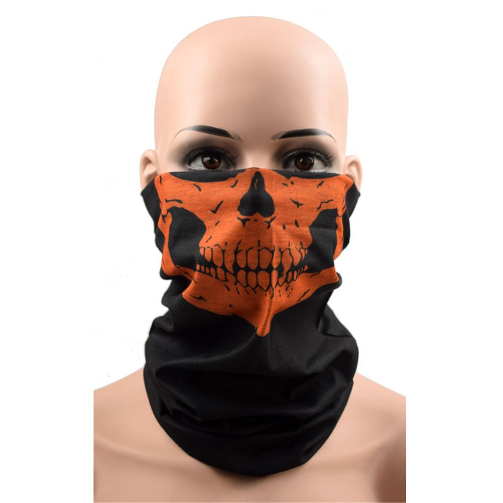 Многофункциональный бафф для шеи для велоспорта, маска для лица с принтом черепа на Хэллоуин, согреватель для шеи для активного отдыха и повседневной носки