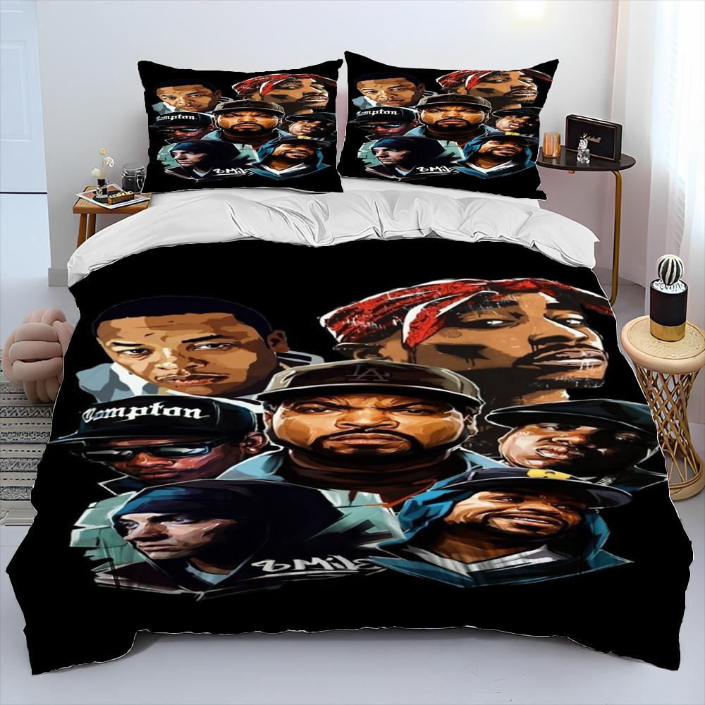 Hip Hop Art Rapper Legend Star Comforter Bedding Set,Duvet Cover Bed Set Quilt Cover Pillowcase,king Queen Size Bedding Set kids